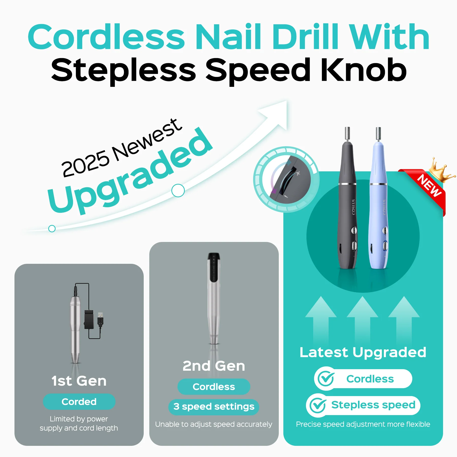 COSLUS CX42 Cordless Electric Nail Drill - Image 3